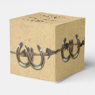 Ballotins Rustic Country Horseshoes Wedding Favor Box