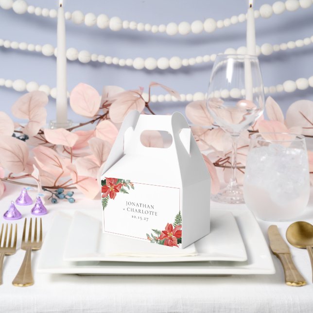 Ballotins Rustic Winter Poinsettia Red Christmas Wedding (Mariage)