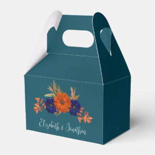 Ballotins Rustique Automne Orange Navy Bleu Floral Mariage