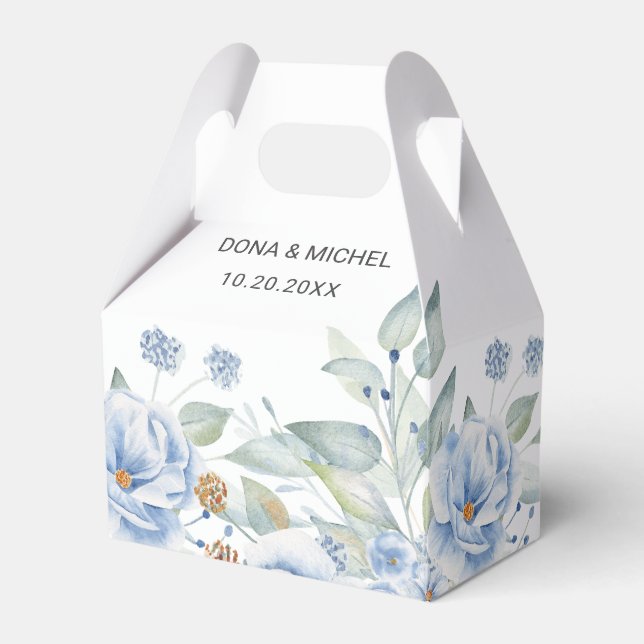 Ballotins Rustique Blue Winter Floral Mariage Favoriser les  (Verso)