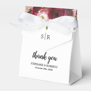 Ballotins Rustique Bourgogne Floral Wedding Favor Box