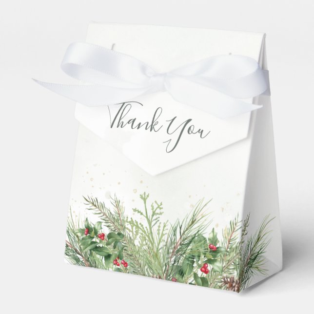 Ballotins Rustique hiver verdure Berries Pine Cone Mariage (Verso)