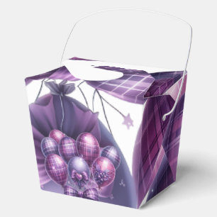 Ballotins Sac cadeau de fête élégant à carreaux violets avec