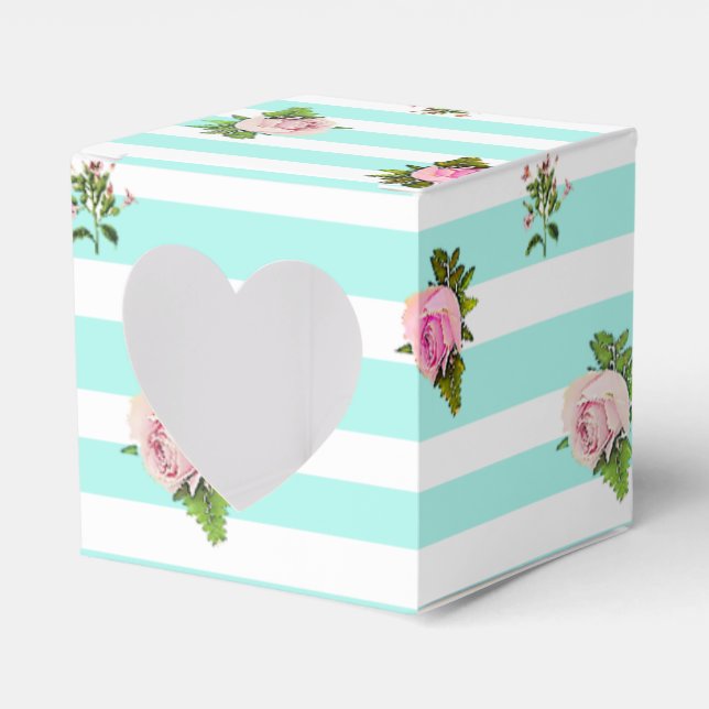Ballotins Sac de bonbons de roses sarcelle et rose (Verso)