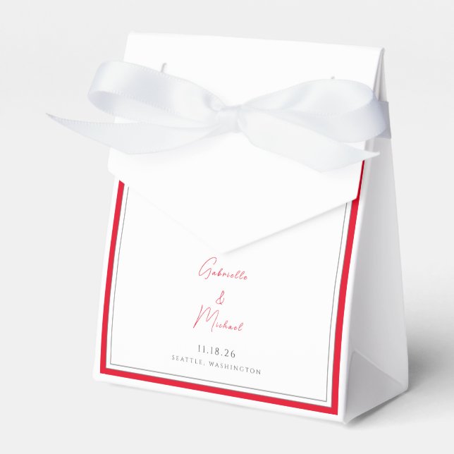 Ballotins Sacs de Faveurs de Mariage Rouge Cerise Clair Mini (Verso)