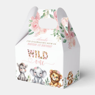 Ballotins Safari Animal Wild One rose Floral 1er anniversair
