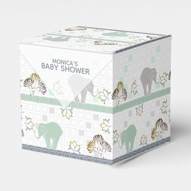 Ballotins Safari éléphant vert | BABY SHOWER (Verso)