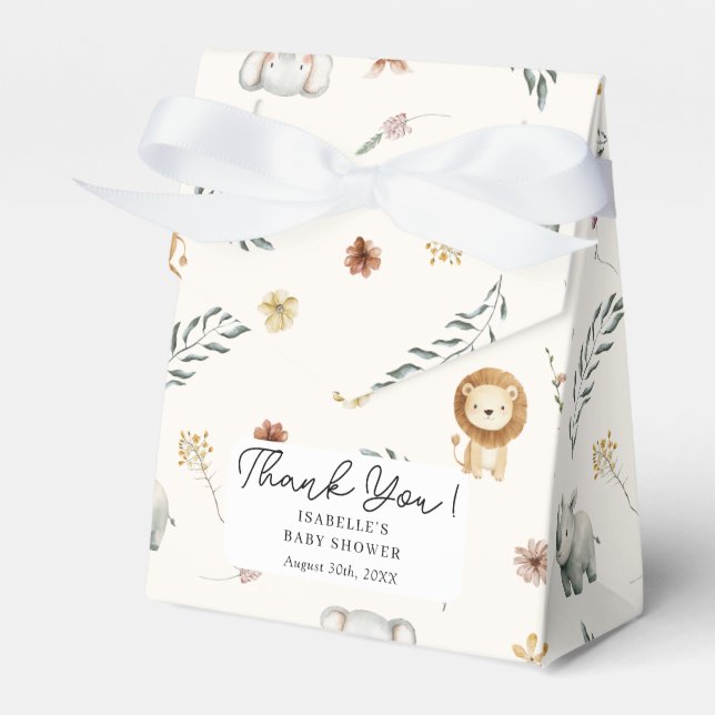 Ballotins Safari Jungle Animaux Baby shower neutre genre (Verso)