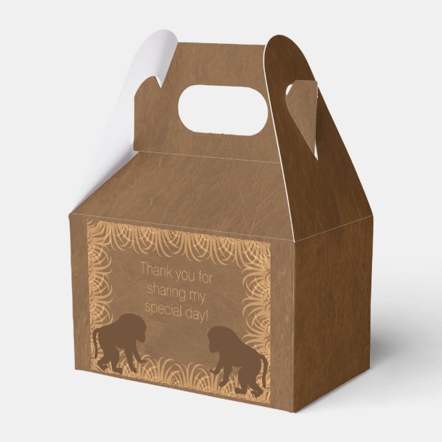 Ballotins Safari Thème Baboon Party Favoriser Box (Verso)