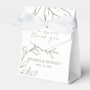 Ballotins Sage Boho Fleurs Mariage Favor Box