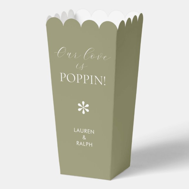 Ballotins Sage | Chic Minimal Script Wedding Popcorn (Recto)