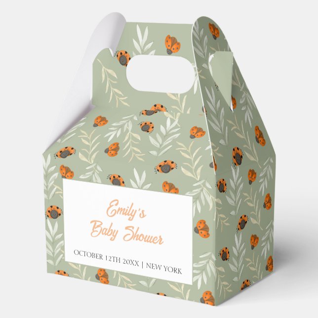 Ballotins Sage Green Fall Ladybug Baby shower de verdure (Recto)