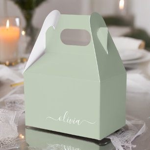 Ballotins Sage Green Minimaliste Moderne Monogramme Élégant