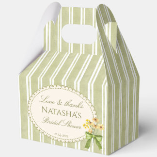Ballotins Sage green stripes elegant bridal shower favors