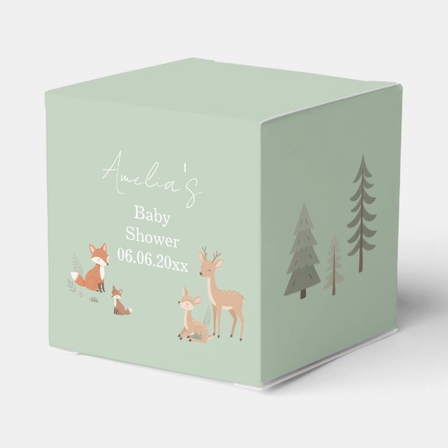 Ballotins Sage Green Woodland Animal Baby Shower  (Arrière)