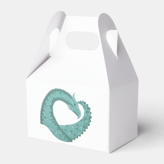 Ballotins Sage vert coeur dragon sur blanc (Verso)