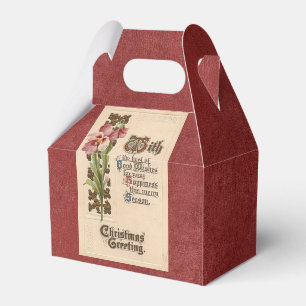 Ballotins Salutation vintage chic de Noël sur le rouge