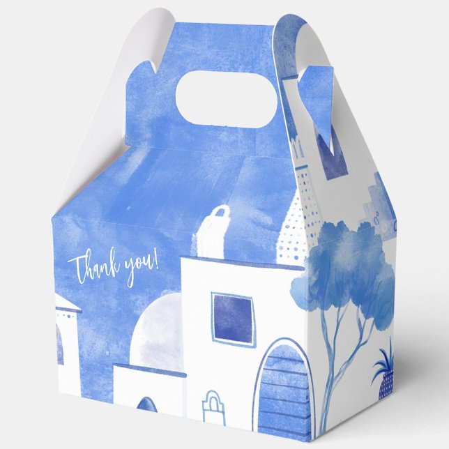 Ballotins Santorin Oia Merci (Santorini Greece favor box with editable text)