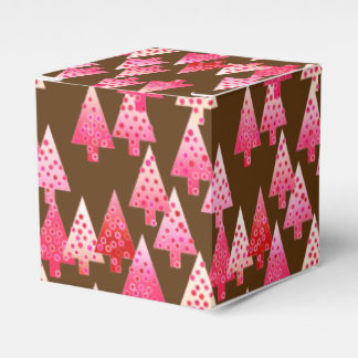 Ballotins Sapins de Noël à fleurs modernes - corail et marro