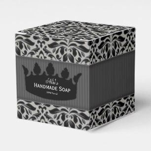 Ballotins Savon artisanal gris et noir Damas