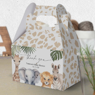 Ballotins Script moderne Safari Animaux bébé Garçon Douche