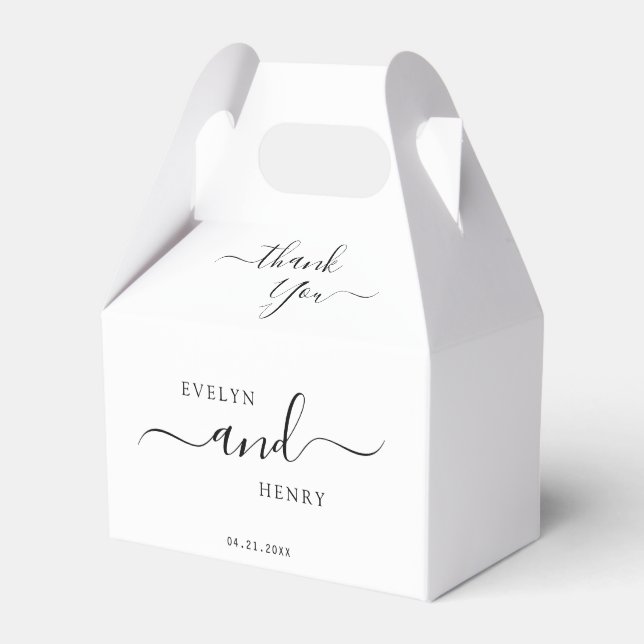 Ballotins Script noir intemporel sur Mariage Monogramme blan (Verso)