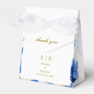 Ballotins Script personnalisé Merci Or Poppys Bleus