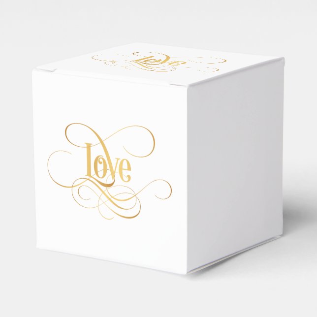Ballotins Script tourbillonnant Calligraphie Aimer Or sur No (Verso)