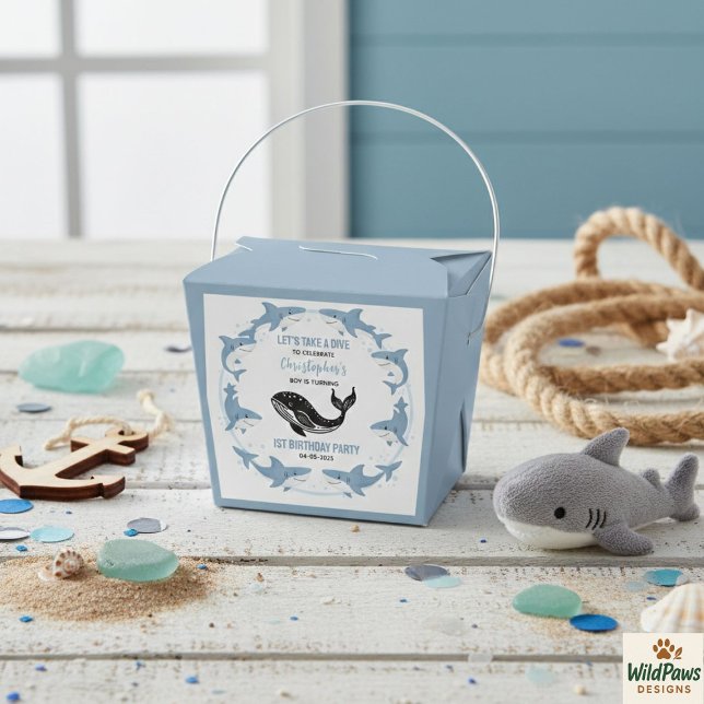 Ballotins Sea Animals Shark 1st Birthday | Under the Sea  (Sea Animals Shark 1st Birthday | Under the Sea Favor Boxes
)