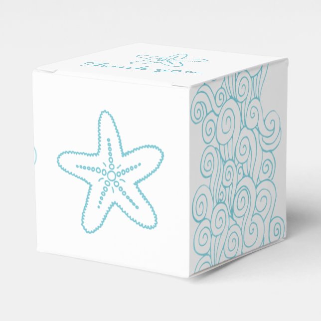 Ballotins Seastar tourbillon aqua blanc boîte de faveur mari (Verso)