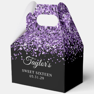 Ballotins Seize ans de douceur noir paillettes violettes