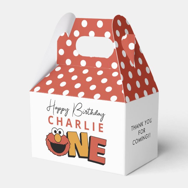 Ballotins Sesame Street | Elmo - First Birthday Favor Boxes (Verso)
