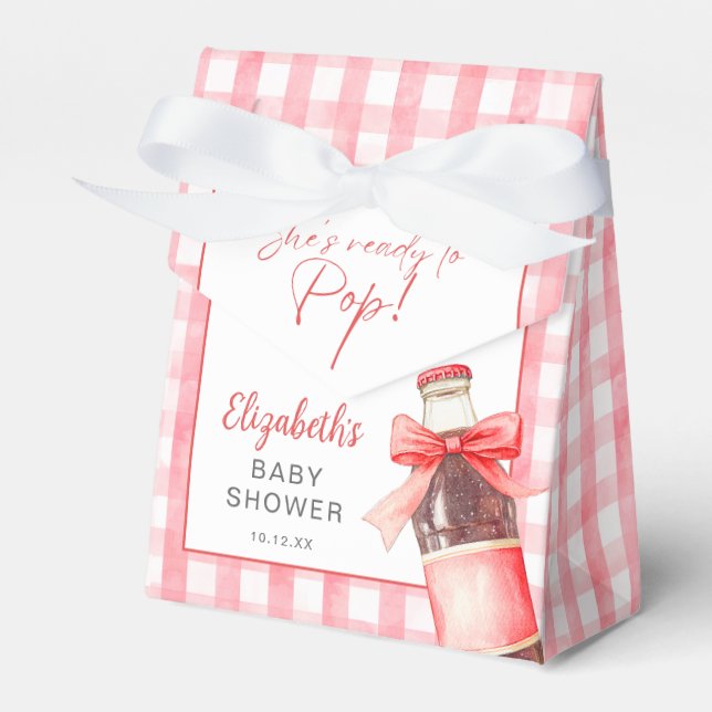 Ballotins She's Ready To Pop Red Bow Baby Shower (Verso)