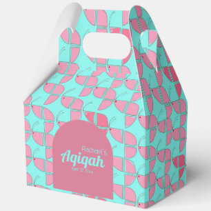Ballotins SHRIMPLY Pink Turquoise Motif, Baby shower Aqiqah
