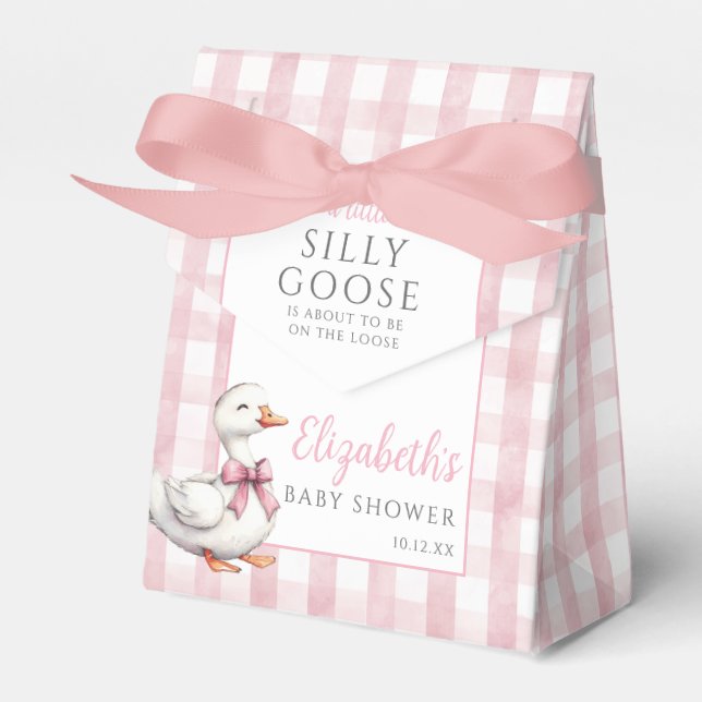 Ballotins Silly Goose Pink Gingham Baby Shower (Verso)