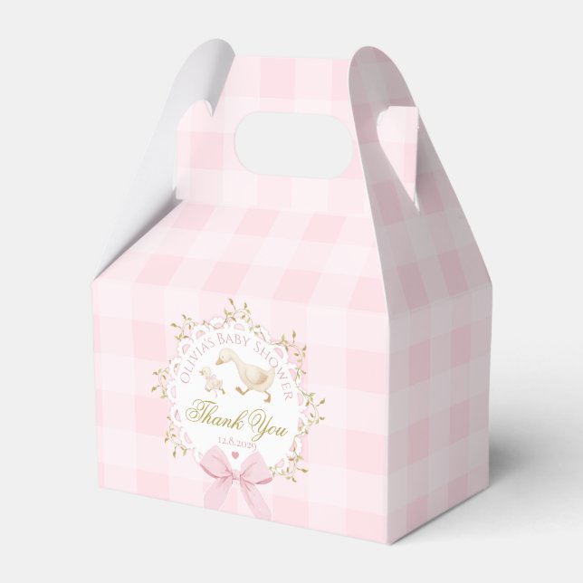 Ballotins Silly Goose Whimsical Pink Gingham Baby Shower (Verso)