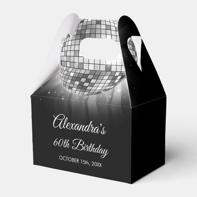 Ballotins Silver 60th Birthday Party 70's Disco Ball (Verso)