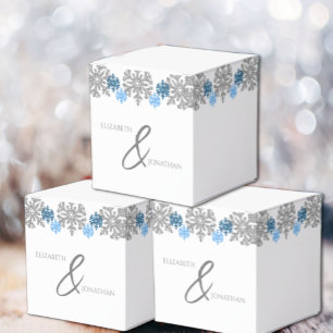 Ballotins Silver Blue Snowflakes Mariage d'hiver