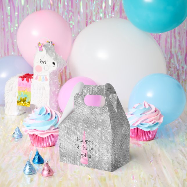 Ballotins Silver Sparkle rose Glam Unicorn Anniversaire (Fête)