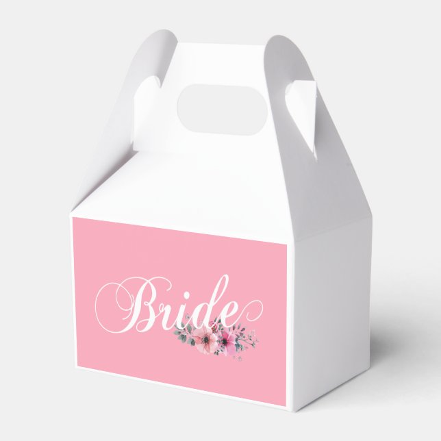 Ballotins Simple Bride Floral Calligraphie | Boîte de faveur (Verso)