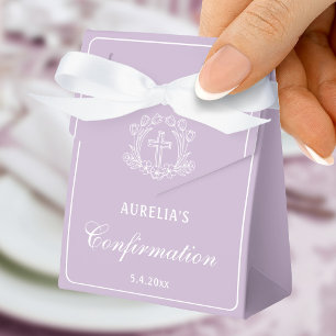 Ballotins Simple Croix Florale Lilas Confirmation Petit Chap