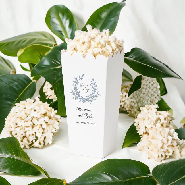 Ballotins Simple Dusty Blue Monogram Crest Mariage (Créateur téléchargé)