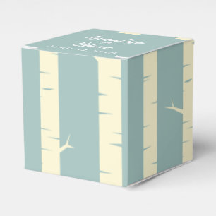 Ballotins Simple Eggshell Blue Birch Wedding Favor Boxes