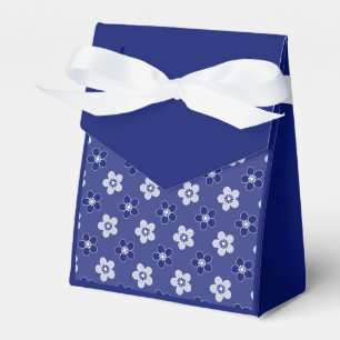 Ballotins simple floral solide bleu motif rétro petit flowe