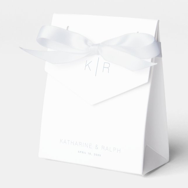 Ballotins Simple moderne blanc Dusty Mariage Monogramme bleu (Verso)
