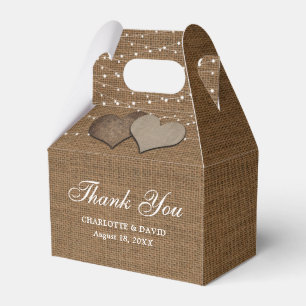 Ballotins Simple Rustique Pays Burlap Boîte de mariage Favor