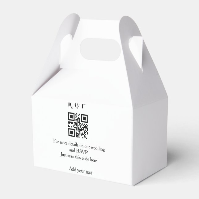 Ballotins site web de mariage rsvp q r code ajouter nom text (Verso)