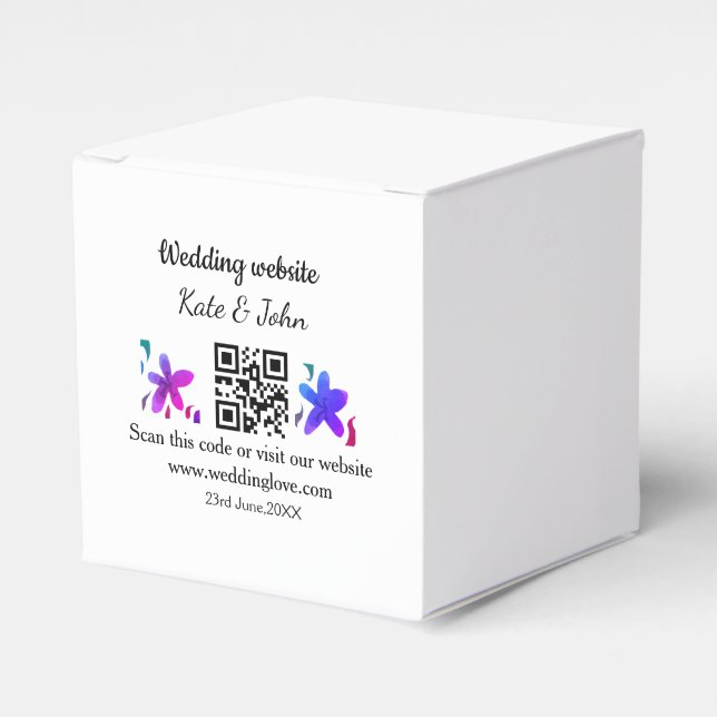Ballotins Site web mariage minimal simple Q R code ajouter n (Verso)