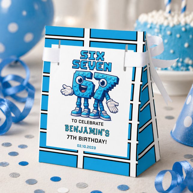Ballotins Six Seven Meme 7e Anniversaire | Drôle Tendance (Six Seven Meme 7th Birthday | Funny Trendy Favor Boxes
)