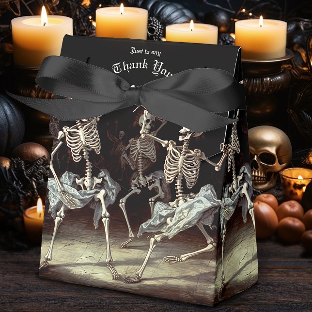 Ballotins Skeletons dansants Mariage gothique (Give the impression of Eternal Elegance with this Dancing Skeletons Gothic Wedding Favor Box. )